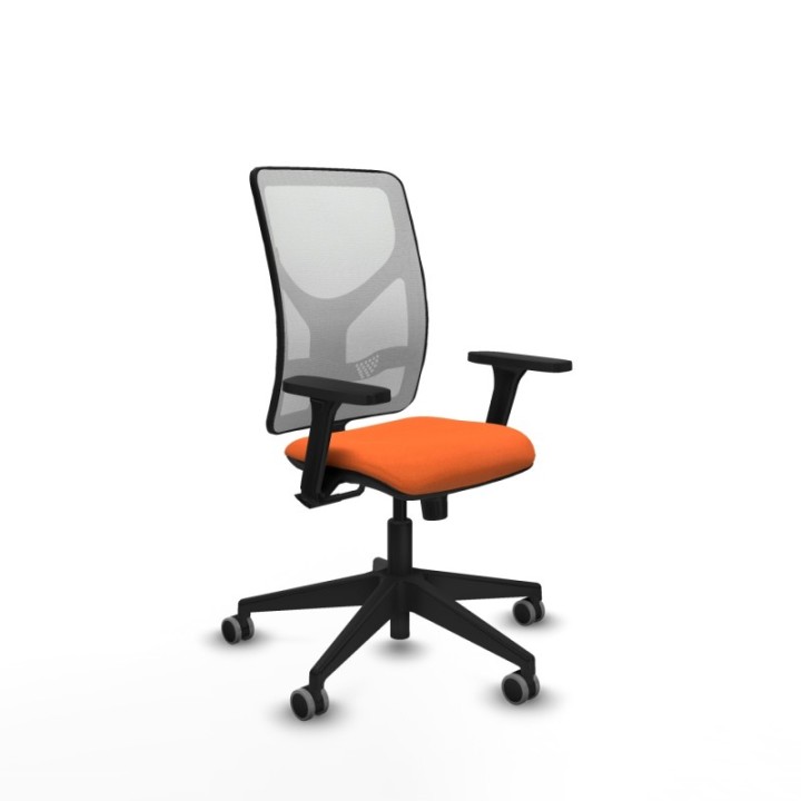 Motilla sincro malla blanca bali naranja brazos 3D base piramidal  ruedas 65mm engomadas