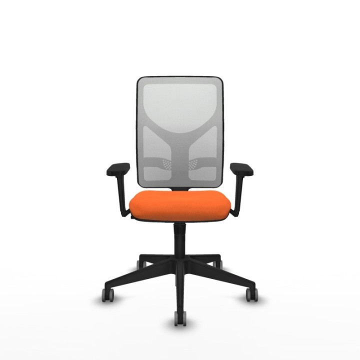 Motilla sincro malla blanca bali naranja brazos 3D base piramidal  ruedas 65mm engomadas