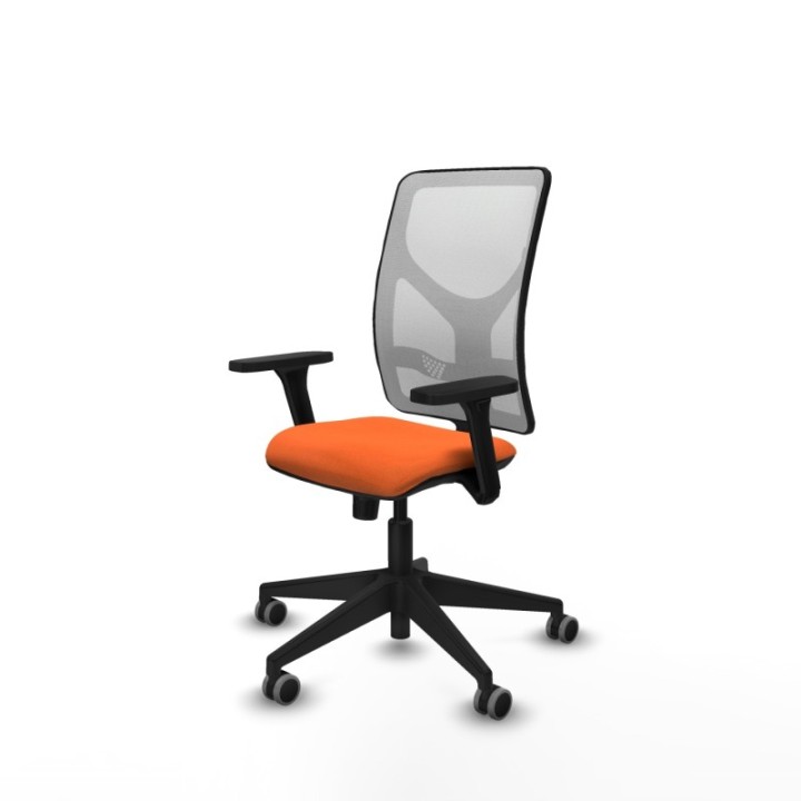 Motilla sincro malla blanca bali naranja brazos 3D base piramidal  ruedas 65mm engomadas