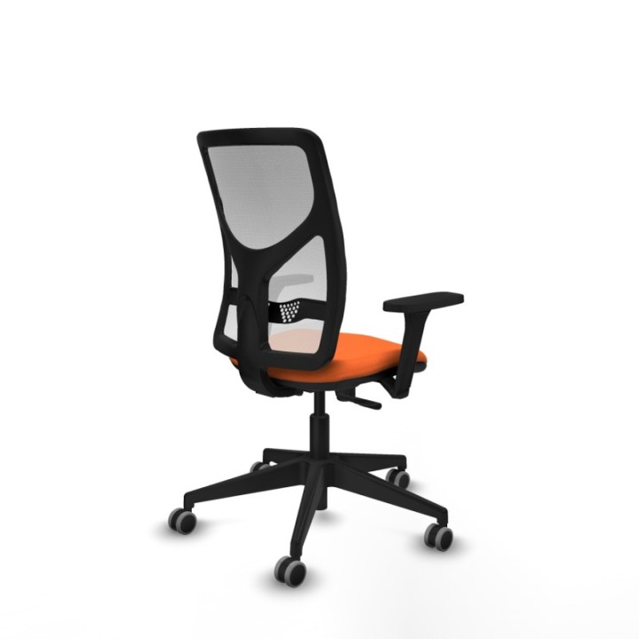 Motilla sincro malla blanca bali naranja brazos 3D base piramidal  ruedas 65mm engomadas