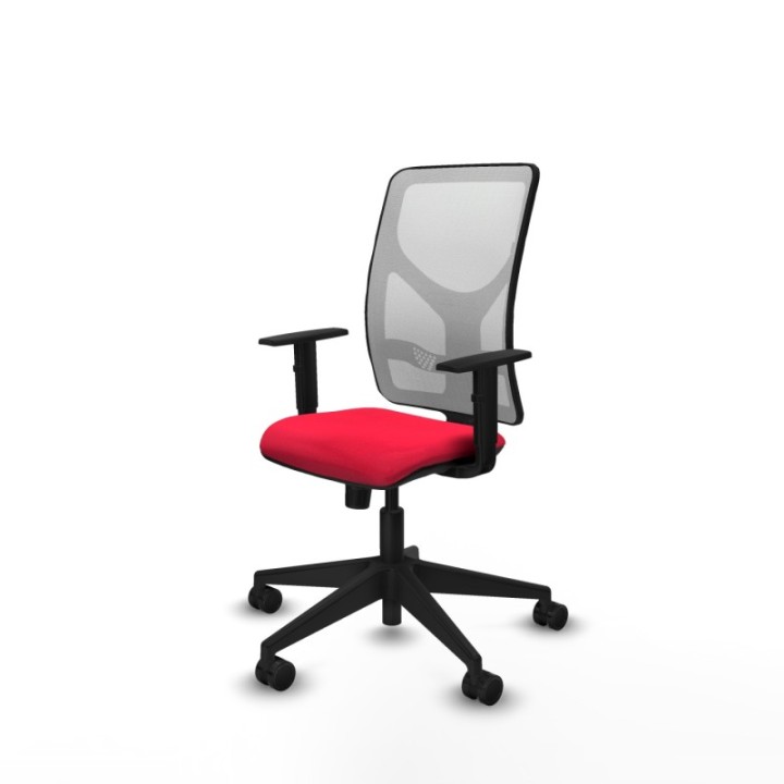 Motilla sincro malla blanca bali rojo brazos 1D base piramidal  ruedas 65mm nailon