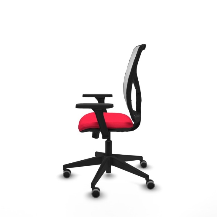 Motilla sincro malla blanca bali rojo brazos 3D base piramidal  ruedas 65mm engomadas