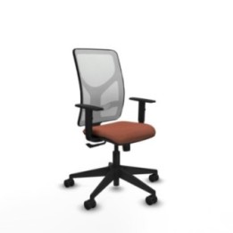 Motilla sincro malla blanca bali marrón brazos 1D base piramidal  ruedas 65mm nailon