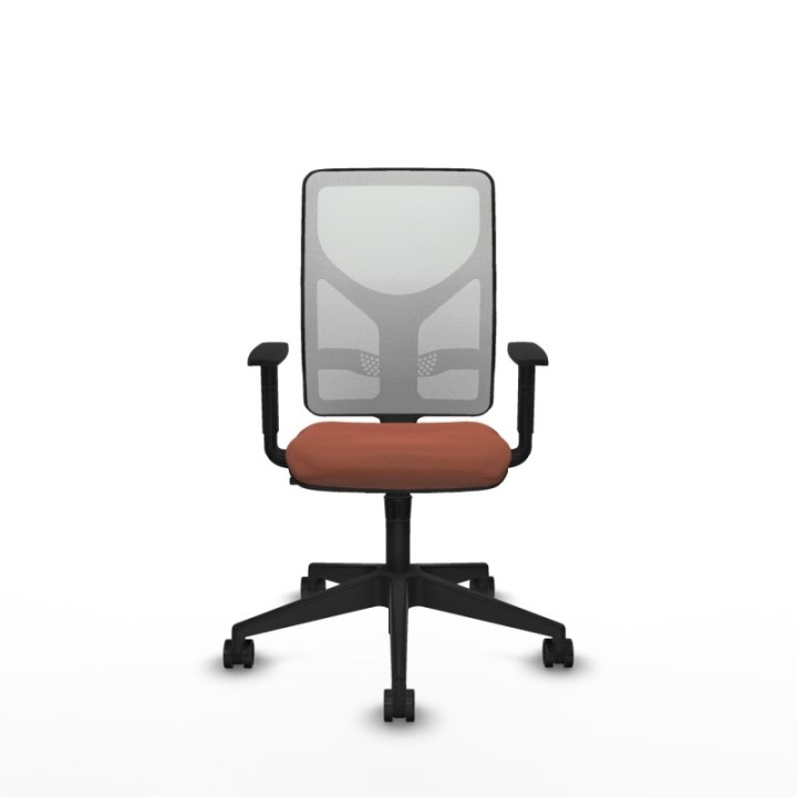 Motilla sincro malla blanca bali marrón brazos 1D base piramidal  ruedas 65mm nailon