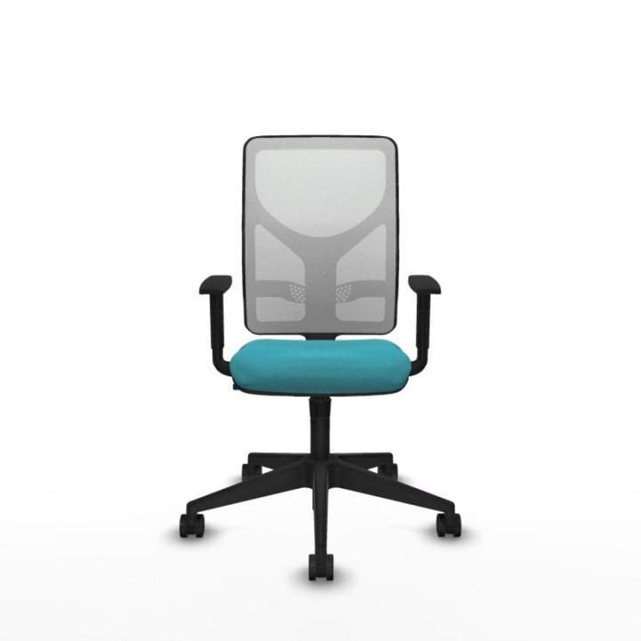 Motilla sincro malla blanca bali turquesa brazos 1D base piramidal  ruedas 65mm nailon