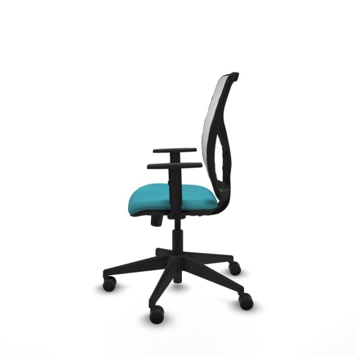 Motilla sincro malla blanca bali turquesa brazos 1D base piramidal  ruedas 65mm nailon