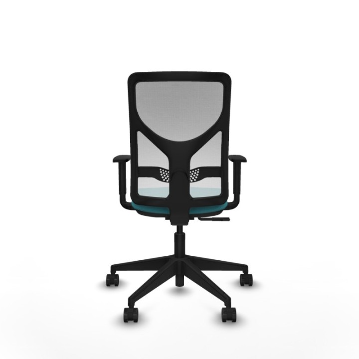 Motilla sincro malla blanca bali turquesa brazos 1D base piramidal  ruedas 65mm nailon