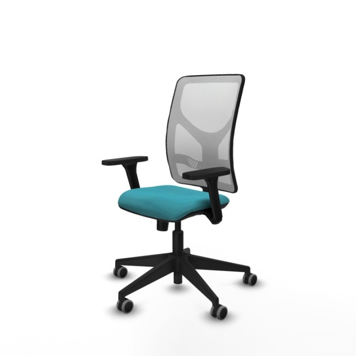 Motilla sincro malla blanca bali turquesa brazos 3D base piramidal  ruedas 65mm engomadas