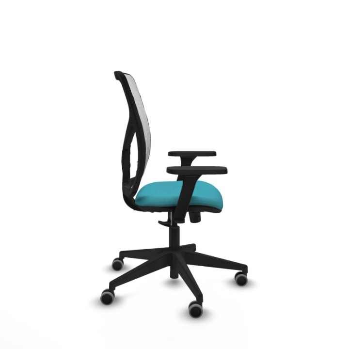 Motilla sincro malla blanca bali turquesa brazos 3D base piramidal  ruedas 65mm engomadas