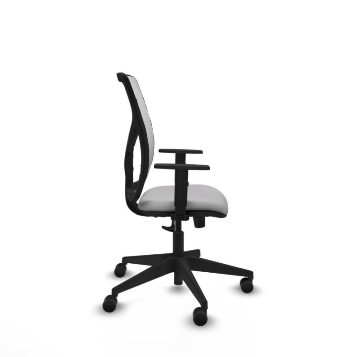 Motilla sincro malla blanca bali gris claro brazos 1D base piramidal  ruedas 65mm nailon