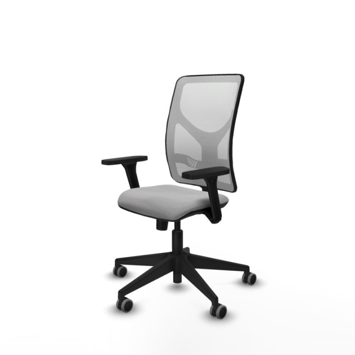 Motilla sincro malla blanca bali gris claro brazos 3D base piramidal  ruedas 65mm engomadas