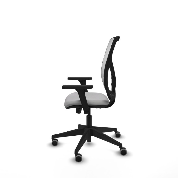 Motilla sincro malla blanca bali gris claro brazos 3D base piramidal  ruedas 65mm engomadas