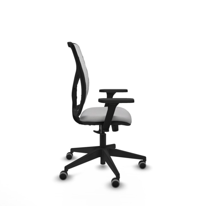 Motilla sincro malla blanca bali gris claro brazos 3D base piramidal  ruedas 65mm engomadas