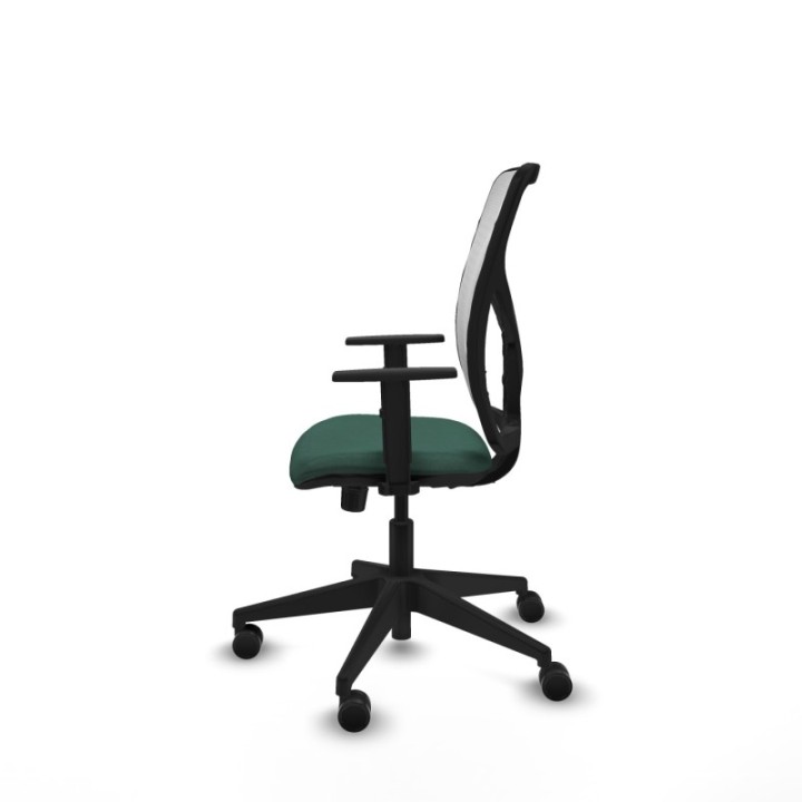 Motilla sincro malla blanca bali verde botella brazos 1D base piramidal  ruedas 65mm nailon