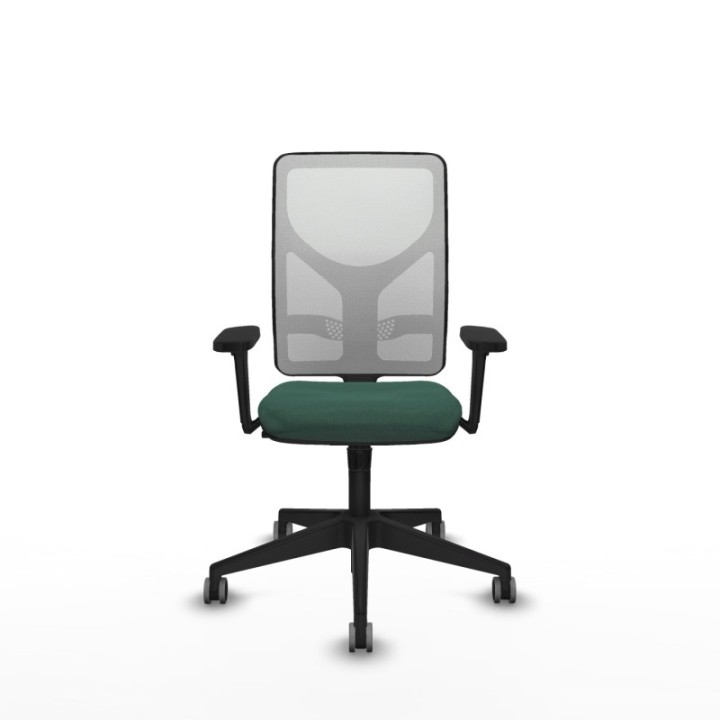 Motilla sincro malla blanca bali verde botella brazos 3D base piramidal  ruedas 65mm engomadas