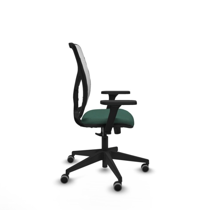 Motilla sincro malla blanca bali verde botella brazos 3D base piramidal  ruedas 65mm engomadas