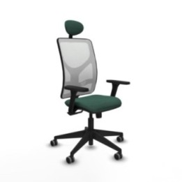 Motilla sincro malla blanca bali verde botella brazos 3D base piramidal cabecero fijo ruedas 65mm engomadas