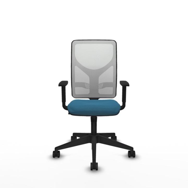 Motilla sincro malla blanca bali verde petroleo brazos 1D base piramidal  ruedas 65mm nailon