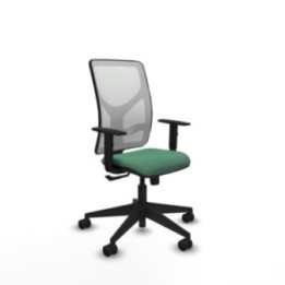 Motilla sincro malla blanca bali verde esmeralda brazos 1D base piramidal  ruedas 65mm nailon