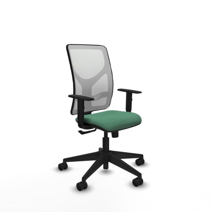 Motilla sincro malla blanca bali verde esmeralda brazos 1D base piramidal  ruedas 65mm nailon