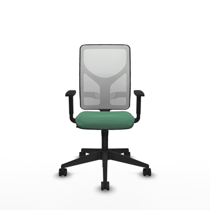 Motilla sincro malla blanca bali verde esmeralda brazos 1D base piramidal  ruedas 65mm nailon