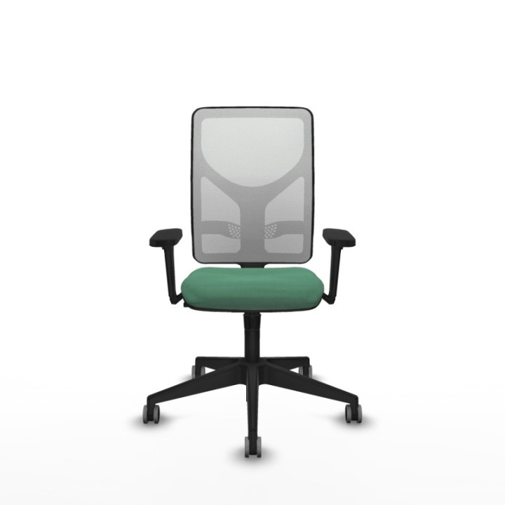 Motilla sincro malla blanca bali verde esmeralda brazos 3D base piramidal  ruedas 65mm engomadas