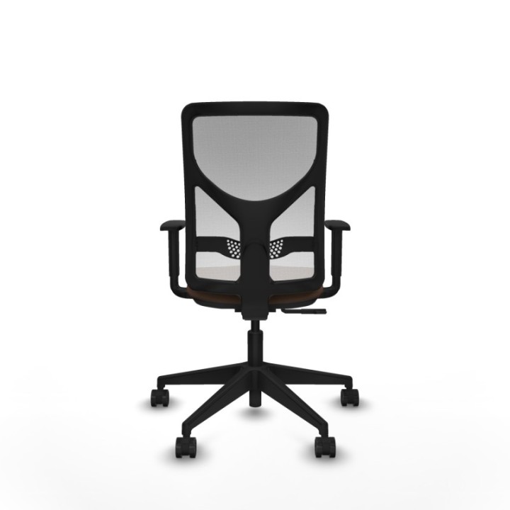 Motilla sincro malla blanca bali marrón oscuro brazos 1D base piramidal  ruedas 65mm nailon