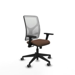 Motilla sincro malla blanca bali marrón oscuro brazos 3D base piramidal  ruedas 65mm engomadas