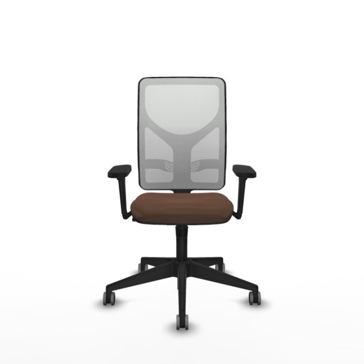 Motilla sincro malla blanca bali marrón oscuro brazos 3D base piramidal  ruedas 65mm engomadas