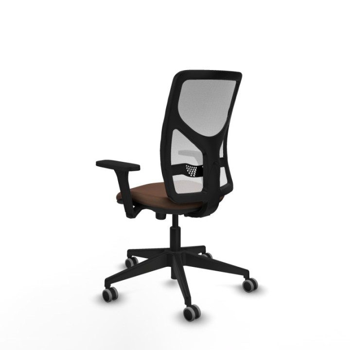 Motilla sincro malla blanca bali marrón oscuro brazos 3D base piramidal  ruedas 65mm engomadas