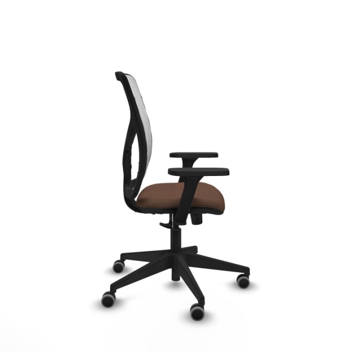 Motilla sincro malla blanca bali marrón oscuro brazos 3D base piramidal  ruedas 65mm engomadas