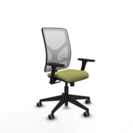 Motilla sincro malla blanca bali verde oliva brazos 3D base piramidal  ruedas 65mm engomadas