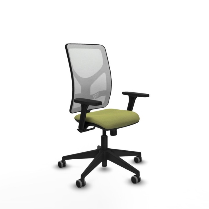 Motilla sincro malla blanca bali verde oliva brazos 3D base piramidal  ruedas 65mm engomadas