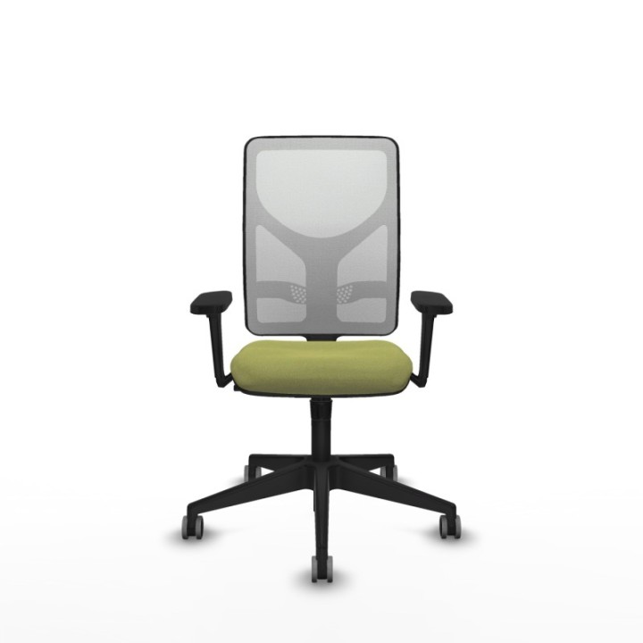 Motilla sincro malla blanca bali verde oliva brazos 3D base piramidal  ruedas 65mm engomadas