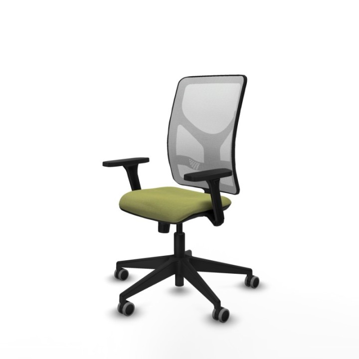 Motilla sincro malla blanca bali verde oliva brazos 3D base piramidal  ruedas 65mm engomadas