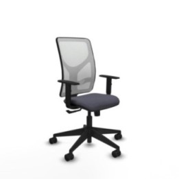 Motilla sincro malla blanca bali gris oscuro brazos 1D base piramidal  ruedas 65mm nailon