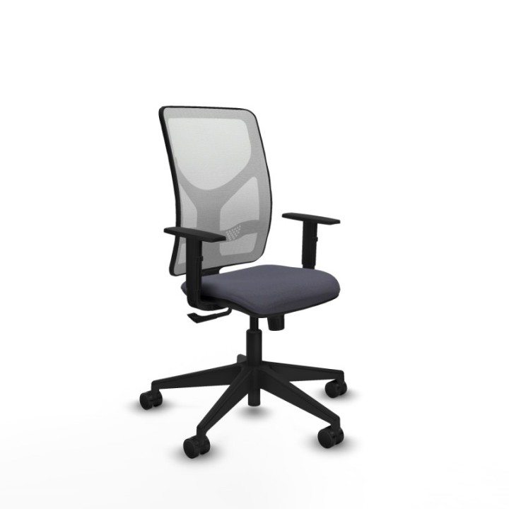 Motilla sincro malla blanca bali gris oscuro brazos 1D base piramidal  ruedas 65mm nailon