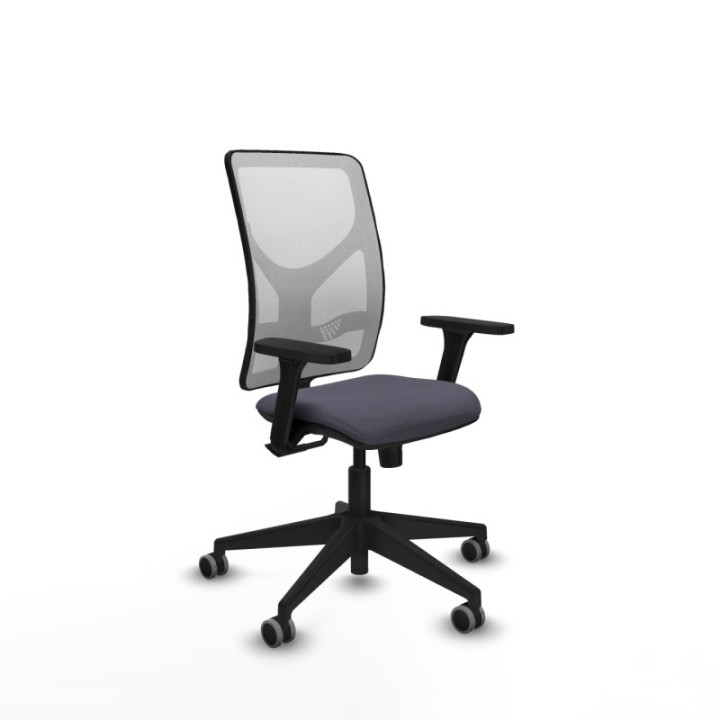 Motilla sincro malla blanca bali gris oscuro brazos 3D base piramidal  ruedas 65mm engomadas