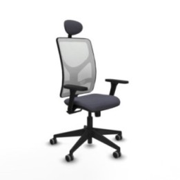 Motilla sincro malla blanca bali gris oscuro brazos 3D base piramidal cabecero fijo ruedas 65mm engomadas