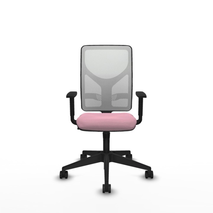 Motilla sincro malla blanca bali rosa brazos 1D base piramidal  ruedas 65mm nailon