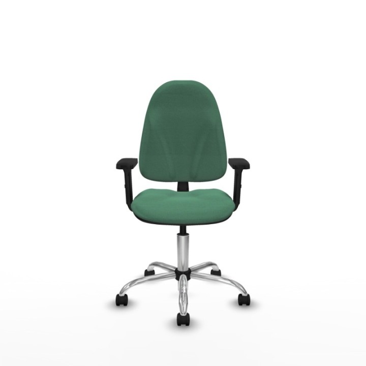 Algarra CP bali verde esmeralda brazos 2D base cromada ruedas nailon 50mm