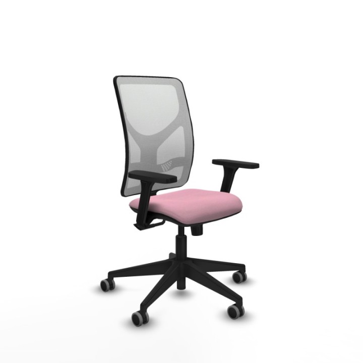 Motilla sincro malla blanca bali rosa brazos 3D base piramidal  ruedas 65mm engomadas