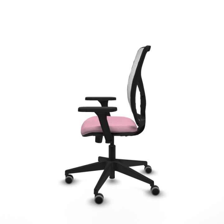 Motilla sincro malla blanca bali rosa brazos 3D base piramidal  ruedas 65mm engomadas