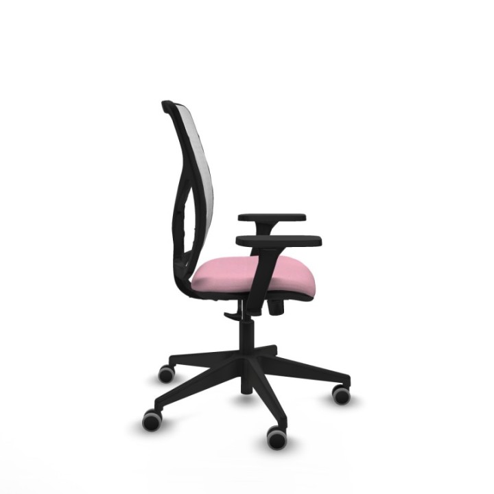 Motilla sincro malla blanca bali rosa brazos 3D base piramidal  ruedas 65mm engomadas