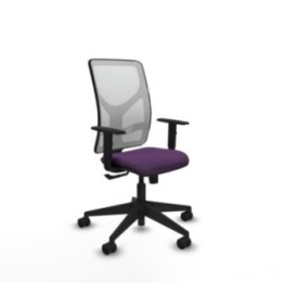 Motilla sincro malla blanca bali morado brazos 1D base piramidal  ruedas 65mm nailon