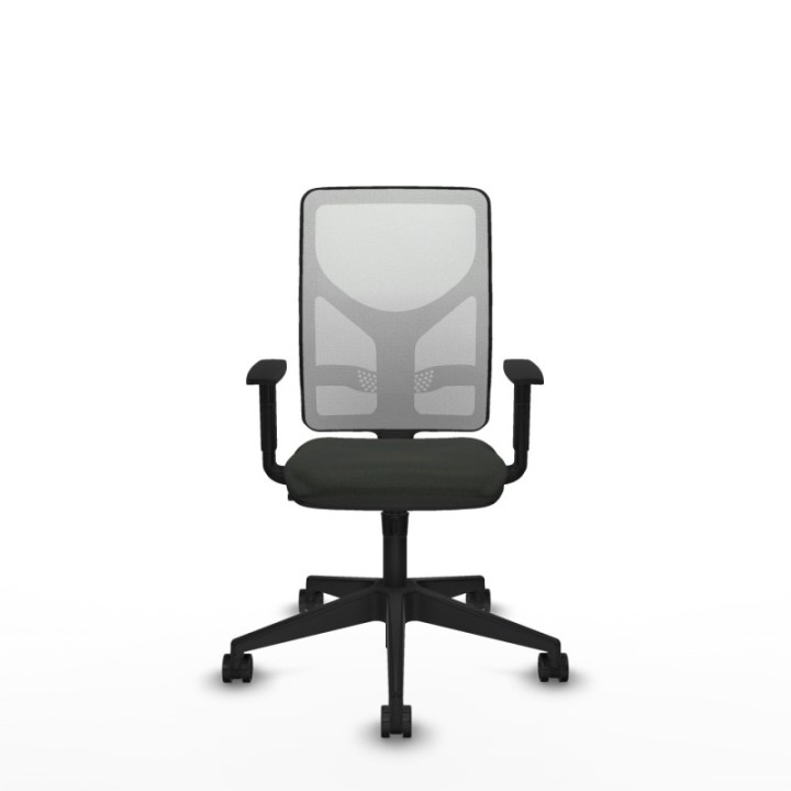 Motilla sincro malla blanca bali negro brazos 1D base piramidal  ruedas 65mm nailon