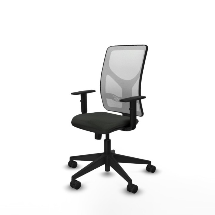 Motilla sincro malla blanca bali negro brazos 1D base piramidal  ruedas 65mm nailon