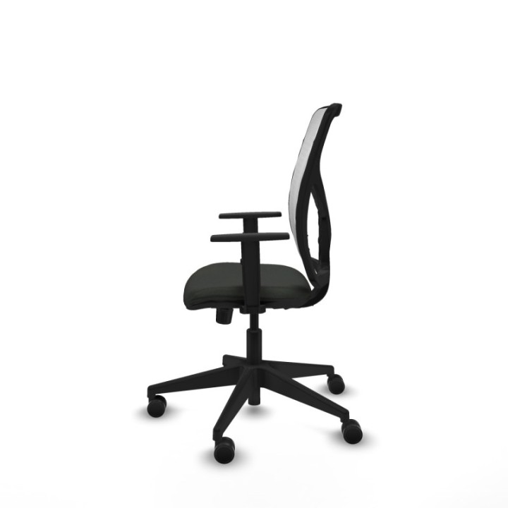 Motilla sincro malla blanca bali negro brazos 1D base piramidal  ruedas 65mm nailon