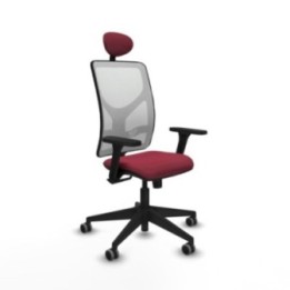 Motilla sincro malla blanca bali granate brazos 3D base piramidal cabecero fijo ruedas 65mm engomadas