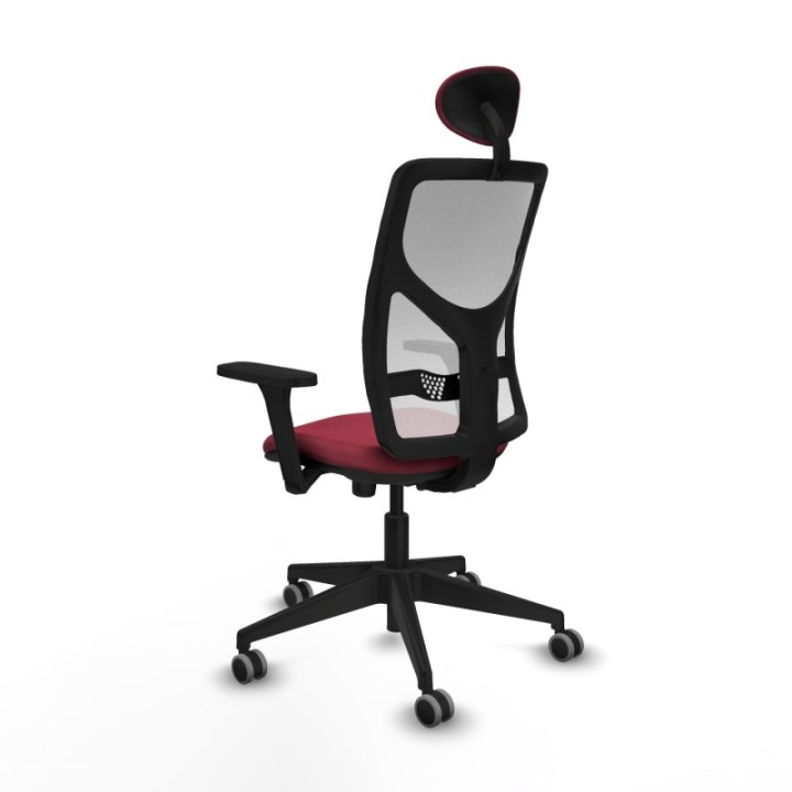 Motilla sincro malla blanca bali granate brazos 3D base piramidal cabecero fijo ruedas 65mm engomadas